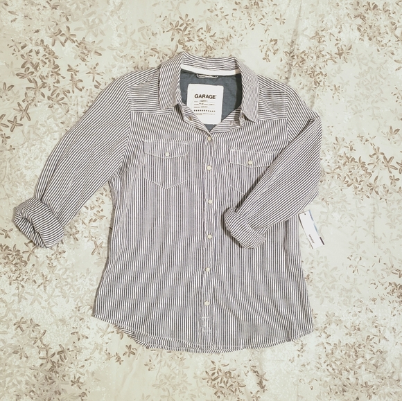 Garage Button Down Stripped Shirt - Picture 1 of 6